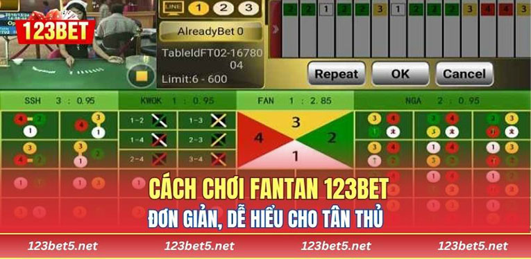 Cách chơi Fantan 123BET đơn giản, dễ hiểu cho tân thủ